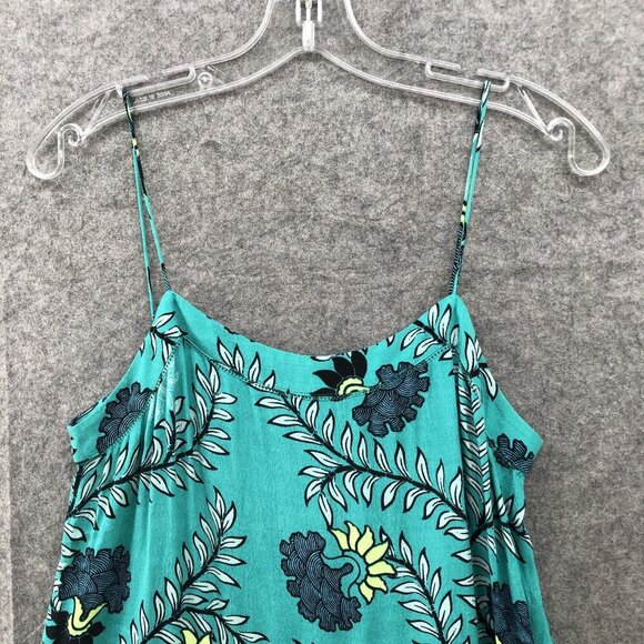 Loft Cami Top Womens S Peplum Floral Blue Teal Flowy Rayon Beachy Tropical - Picture 3 of 8